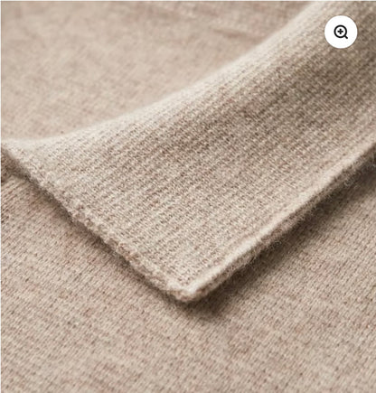 EXTRA-FINE MERINO WOOL ZIP POLO CARDIGAN