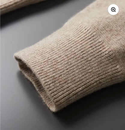 EXTRA-FINE MERINO WOOL ZIP POLO CARDIGAN